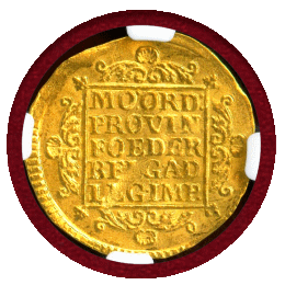 オランダ ホラント 1729年 ダカット 金貨 騎士 NGC MS61+