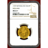 オランダ ホラント 1729年 ダカット 金貨 騎士 NGC MS61+