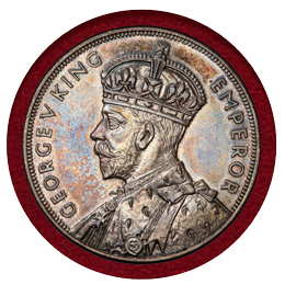 【SOLD】ニュージーランド 1935年 クラウン 銀貨 ワイタンギ条約 PCGS PR63