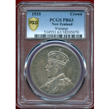 【SOLD】ニュージーランド 1935年 クラウン 銀貨 ワイタンギ条約 PCGS PR63