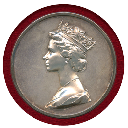 【SOLD】1977年 イギリス  エリザベス女王即位25周年記念 銀メダル