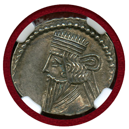 パルティア王国 AD78-120 ドラクマ 銀貨 パコルス NGC Ch MS