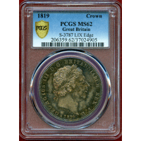 イギリス 1819 LIX クラウン 銀貨 ジョージ3世 PCGS MS62