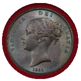 【SOLD】イギリス 1855年 ペニー 銅貨 ヴィクトリア ヤングヘッド PCGS MS65BN