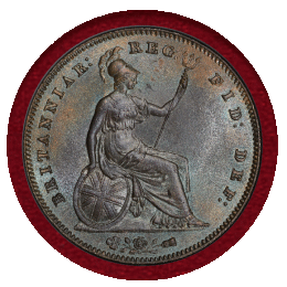 【SOLD】イギリス 1855年 ペニー 銅貨 ヴィクトリア ヤングヘッド PCGS MS65BN