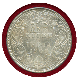 【SOLD】英領インド 1900B ルピー 銀貨 ヴィクトリア PCGS MS62