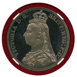 イギリス 1887年 クラウン 銀貨 ヴィクトリア ジュビリーヘッド NGC PF64UC