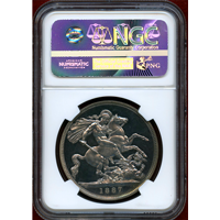 イギリス 1887年 クラウン 銀貨 ヴィクトリア ジュビリーヘッド NGC PF64UC