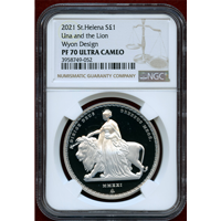 セントヘレナ 2021年 1ポンド 銀貨 ウナとライオン NGC PF70UC