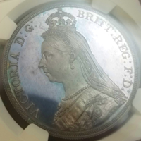 イギリス 1887年 クラウン 銀貨 ヴィクトリア ジュビリーヘッド NGC PF64UC