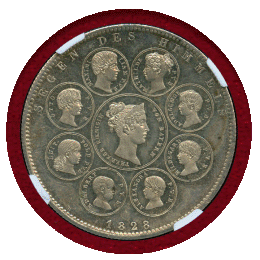 ドイツ バイエルン 1828年 ターラー 銀貨 王族への天の祝福 NGC MS63