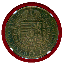 神聖ローマ帝国 オーストリア 1686年 ターラー 銀貨 レオポルト1世 NGC AU58