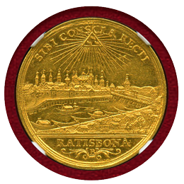 ドイツ レーゲンスブルク ND(1745-65) 1ダカット 金貨 都市景観 NGC MS61
