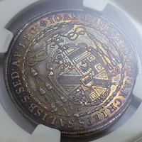 【SOLD】オーストリア ザルツブルク 1707年 1/2ターラー 銀貨 NGC MS65