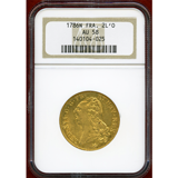 【SOLD】フランス 1786N 2ルイドール 金貨 ルイ16世 NGC AU58