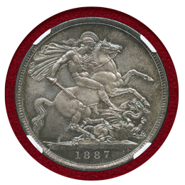 【SOLD】イギリス 1887年 クラウン 銀貨 ヴィクトリア ジュビリーヘッド NGC MS64+