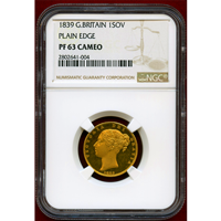 【SOLD】イギリス 1839年 ソブリン 金貨 ヴィクトリア ヤングヘッド NGC PF63CAM