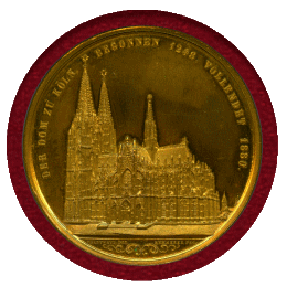 【SOLD】ドイツ 1880年 ギルトブロンズメダル ケルン大聖堂完成記念 NGC MS62