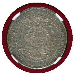 オーストリア ザルツブルク 1708年 1/2ターラー 銀貨 NGC MS61