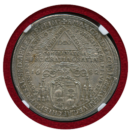 【SOLD】オーストリア ザルツブルク 1682年 1/2ターラー 銀貨 NGC MS62
