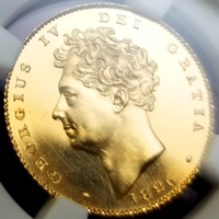 イギリス 1826年 1/2ソブリン 金貨 ジョージ4世 NGC PF63CAMEO