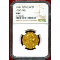 【SOLD】フランス 1642A ルイドール 金貨 ルイ13世 NGC MS61