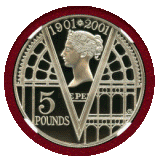 イギリス 2001年 5ポンド 銀貨 ヴィクトリア没後100年 NGC PF70UC