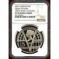 イギリス 2001年 5ポンド 銀貨 ヴィクトリア没後100年 NGC PF70UC