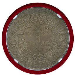 【SOLD】ドイツ フランクフルト 1843年 2ターラー 銀貨 鷲 NGC MS64+