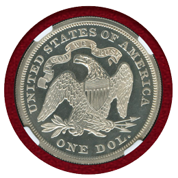 アメリカ 1869年 $1 銀貨 シーテッドリバティ NGC PF63CAMEO