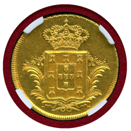 ポルトガル 1830年 2エスクード(3200レイス) 金貨 ミゲル1世  NGC MS62