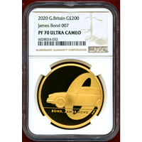 イギリス 2020年 ￡200(2オンス) 金貨 James Bond 007 NGC PF70UC