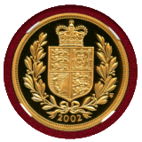 イギリス 2002年 5ポンド 金貨 エリザベス2世 ゴールデンジュビリー NGC PF70UC