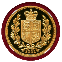 イギリス 2002年 5ポンド 金貨 エリザベス2世 ゴールデンジュビリー NGC PF70UC