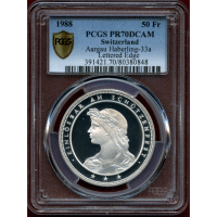 【SOLD】スイス 現代射撃祭 1988年 50フラン 銀貨 ブルック PCGS PR70DCAM