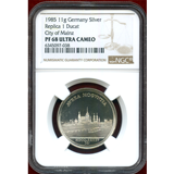 ドイツ マインツ 1985年 1ダカット リストライクメダル NGC PF68UCAM
