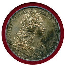 【SOLD】ドイツ ニュルンベルク 1736PGN ターラー 銀貨 都市景観 PCGS MS62