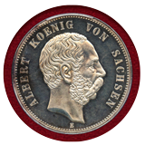 ドイツ 1889E ザクセン 5マルク銀貨 プルーフ ヴェッティン家800年記念 PCGS SP64