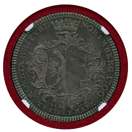 ドイツ ニュルンベルク 1766SR  1/2ターラー 銀貨 双頭の鷲 NGC MS64