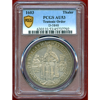 【SOLD】神聖ローマ帝国  ドイツ騎士団 1603年 ターラー 銀貨 PCGS AU53