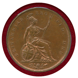 イギリス 1841年 ペニー 銅貨 ヴィクトリア ヤングヘッド PCGS MS63BN