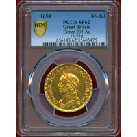イギリス (1658年) 金メダル オリバークロムウェル PCGS SP62