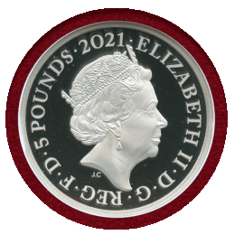 イギリス 2021年 £5 ピエフォー エリザベス2世生誕95周年 PF70UC FR