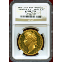 【SOLD】イギリス 1821年 金メダル ジョージ4世 戴冠記念 NGC PF60