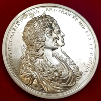 【SOLD】英領タークスカイコス 1971年 銀メダル リストライク ジェームズ2世とメアリー