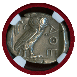 古代ギリシャ アッティカ アテネ 440-404BC 4ドラクマ 銀貨 フクロウ Ch AU