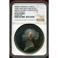 【SOLD】イギリス 1966年 銀メダル ヴィクトリア女王戴冠 リストライク PF66CAMEO