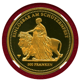 【SOLD】スイス 現代射撃祭 2002年 500フラン 金貨 ウナとライオン NGC PF68UC