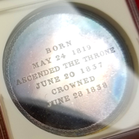 【SOLD】イギリス 1966年 銀メダル ヴィクトリア女王戴冠 リストライク PF66CAMEO