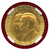 リヒテンシュタイン 1956年 25フランケン金貨 フランツ・ヨーゼフ2世 NGC MS64